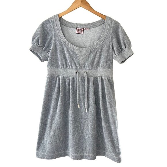 Juicy Couture Dresses & Skirts - Juicy Couture Dress Size M Grey French Terry Baby Doll Dress Cover Up Runs Small